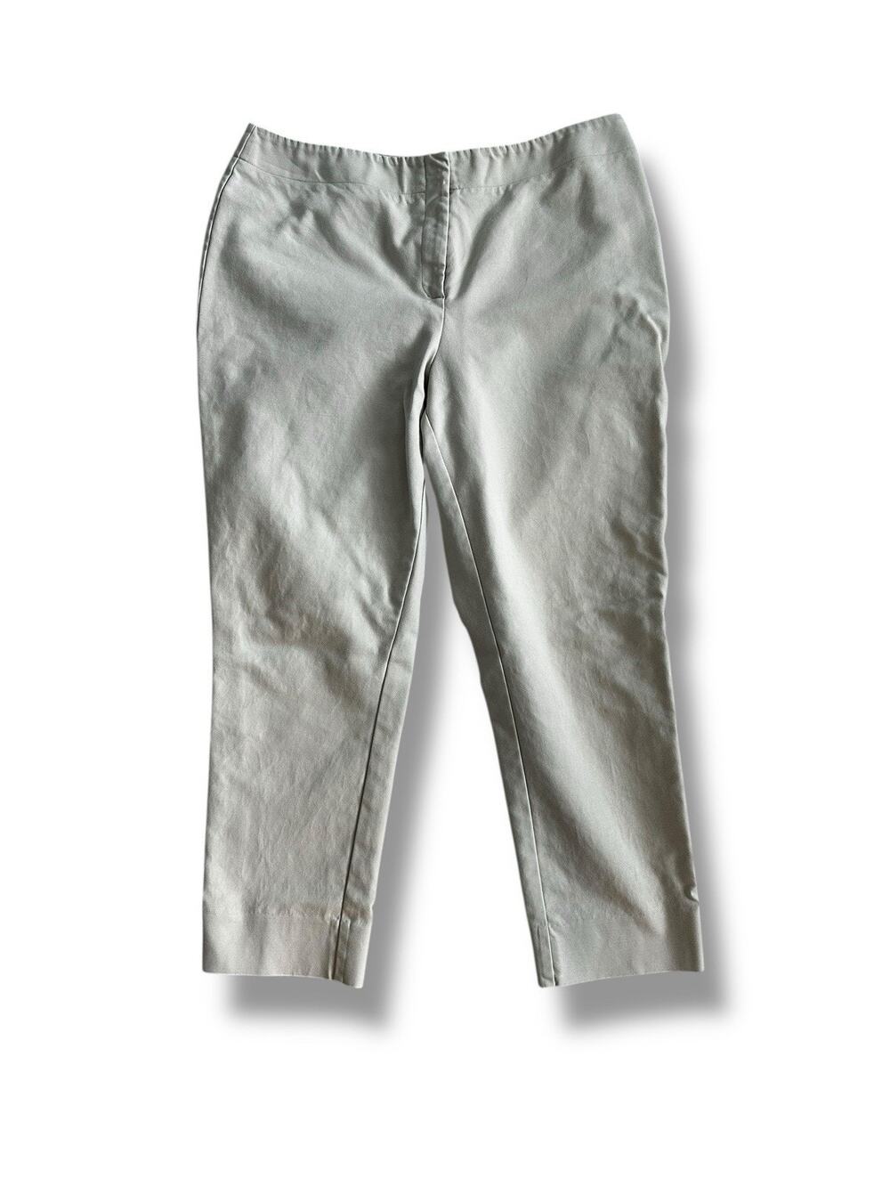 Chico's Size 2 Women's Khaki Chino Beige Straight Leg Crop Pants Comfortable